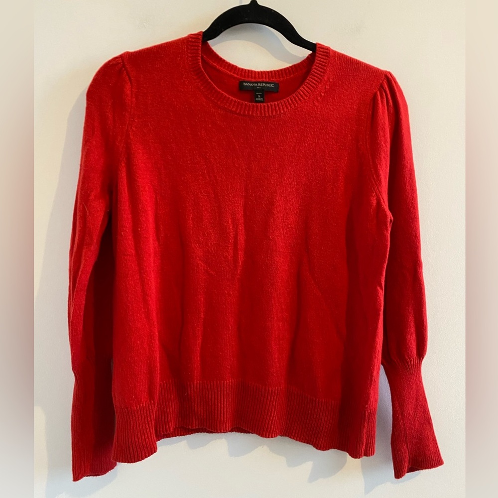 Banana Republic Red Crew Neck Sweater Size Small - Picture 1 of 5
